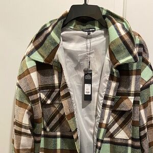 Get Lost Plaid Shacket - Green/combo